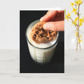 クッキーと牛乳のグリーティングカード、ノートカード カード (黄色い花)