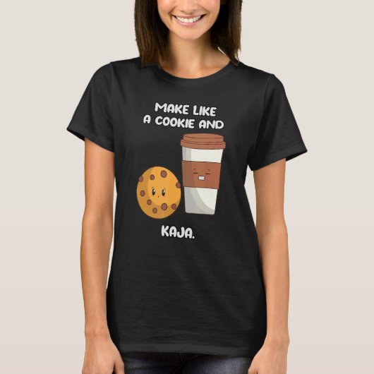 クッキーとKがかわいい韓国語のジョーク Tシャツ (正面)