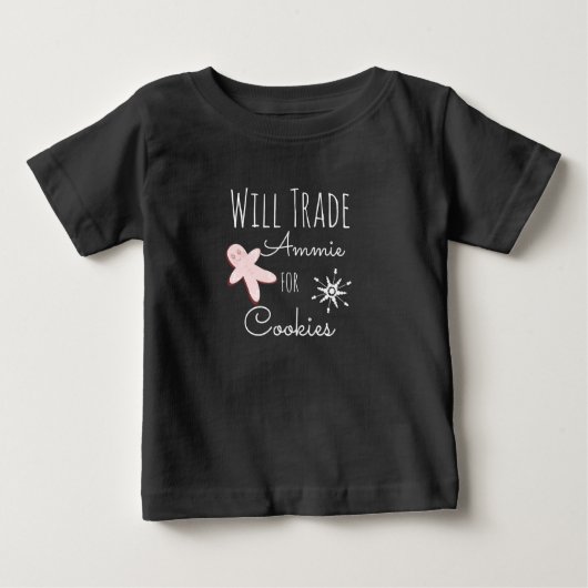 クッキーのお礼はクリスマス Name ベビーTシャツ (正面)