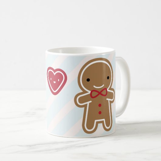 クッキーのかわいいかわいいのジンジャーブレッドのカップル コーヒーマグカップ (正面右)