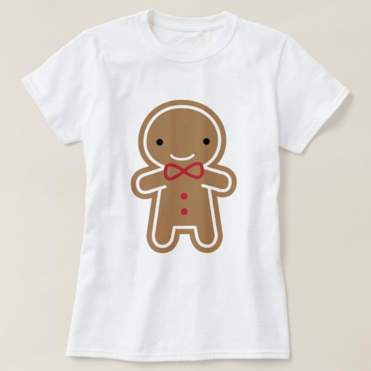 クッキーのかわいいかわいいのジンジャーブレッドマン Tシャツ (デザイン正面)
