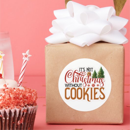 クッキーのないクリスマスではない ラウンドシール (パーティー)