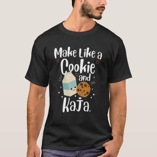 クッキーのようにカジャとやるのね 可愛いハングル J Tシャツ (正面)