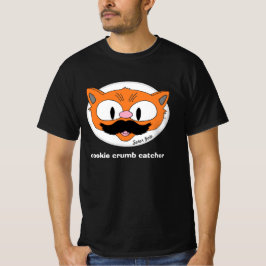 クッキーのカス拾い猫カートゥーン・ヒゲ・ユーモア Tシャツ