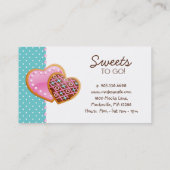 クッキーのカップケーキのベーカリーのかわいい水玉模様のモダンな青 名刺 (裏面)