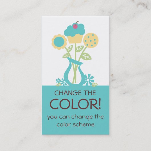 クッキーのカップケーキの花束のベーキングの名刺2 名刺 (正面)