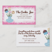 クッキーのカップケーキの花瓶ベーカリーベーキング 名刺 (正面/裏面)