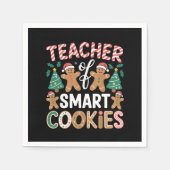 クッキーのクリスマス頭が切れる先生ジンジャーパン スタンダードカクテルナプキン (正面)