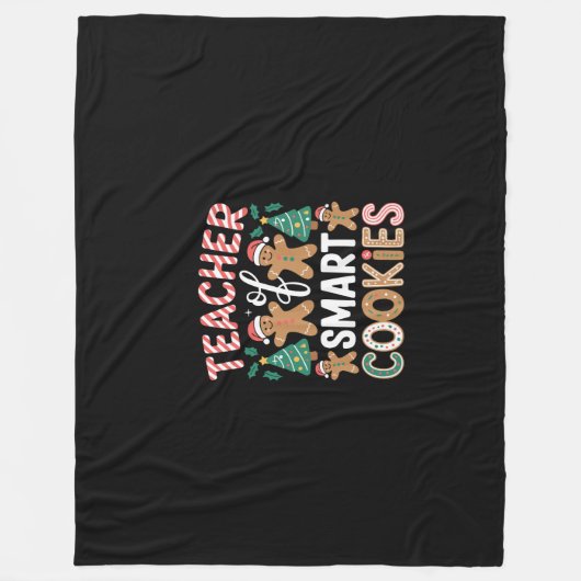 クッキーのクリスマス頭が切れる先生ジンジャーパン フリースブランケット (正面)