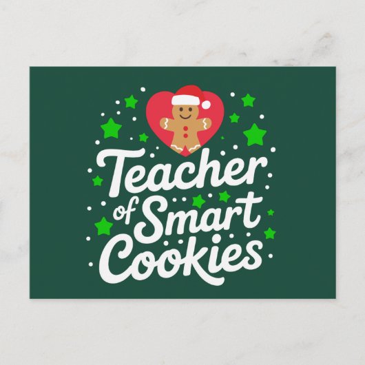 クッキーのクリスマス頭が切れる先生先生生活 シーズンポストカード (正面)