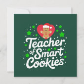 クッキーのクリスマス頭が切れる先生先生生活 招待状 (正面)