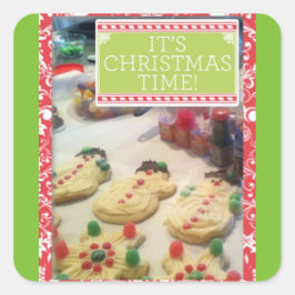 「クッキーのクリスマス」ステッカー スクエアシール