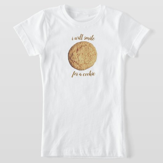 クッキーのスマイルをする Tシャツ (レイダウン)