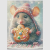 クッキーのデコページ付きフェスティバルハットの可愛いマウス 薄葉紙 (正面)