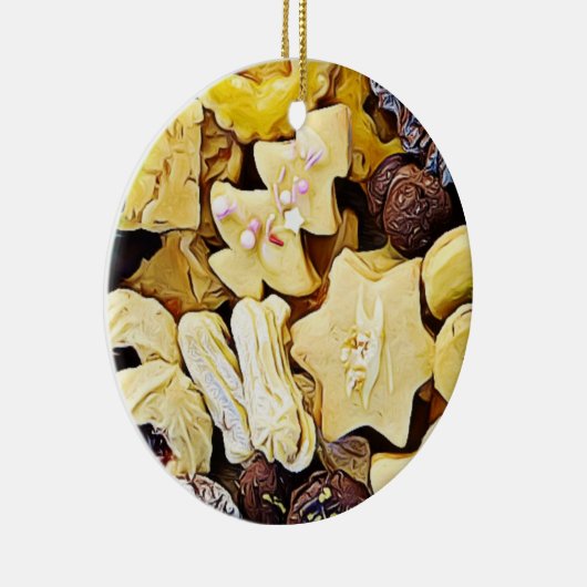 クッキーのプレートパーソナライズされたクリスマス セラミックオーナメント (右)
