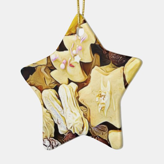 クッキーのプレートパーソナライズされたクリスマス セラミックオーナメント (左)