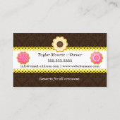 クッキーのベーカリーのダマスク織によってスカラップで仕上げられるボーダー 名刺 (裏面)