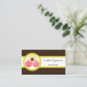 クッキーのベーカリーのダマスク織によってスカラップで仕上げられるボーダー 名刺 (スタンド正面)