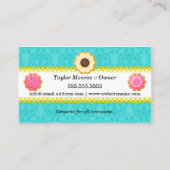 クッキーのベーカリーのダマスク織によってスカラップで仕上げられるボーダー 名刺 (裏面)