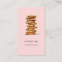 クッキーのベーカリー水の色ピンクの名刺