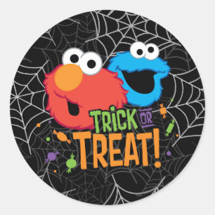 クッキーのモンスターおよびElmo -トリック・オア・トリート ラウンドシール