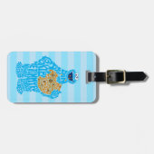 クッキーのモンスターパターンの塗りつぶし ラゲッジタグ (正面横)