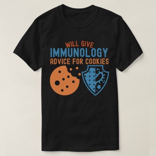 クッキーの免疫学アドバイス Tシャツ (デザイン正面)