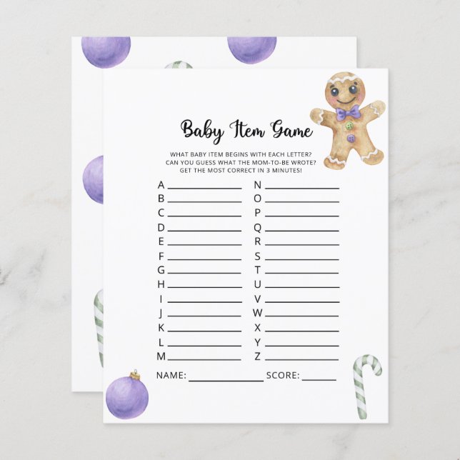 クッキーの冬のベビーアイテムゲーム (正面/裏面)