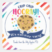 クッキーの好意ギフト夏の休暇 スクエアシール (正面)