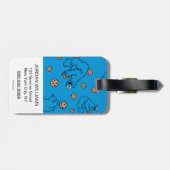 クッキーの怪物とクッキーの青いパターン ラゲッジタグ (裏面横)