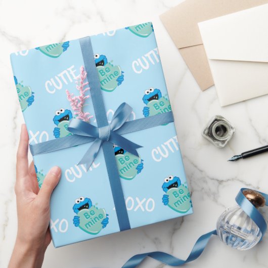 クッキーの怪物「自分のもの」バレンタインのハート・キャンディ ラッピングペーパー (ギフト)