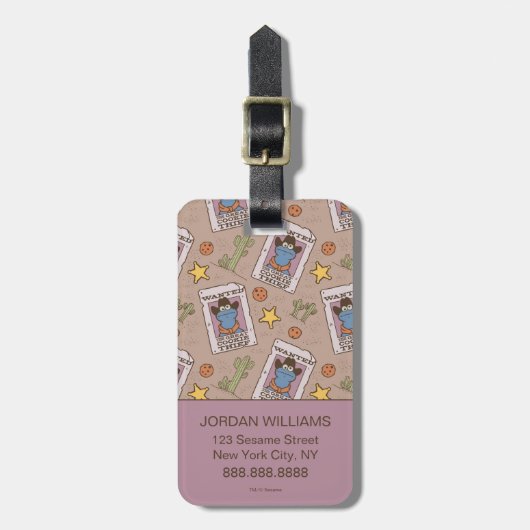 クッキーの怪獣が欲しがるパターン ラゲッジタグ (正面縦)