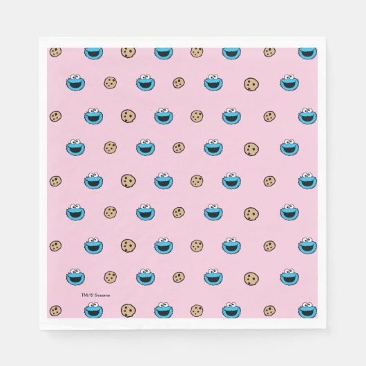 クッキーの怪獣とクッキーのピンクのパターン スタンダードランチョンナプキン (正面)