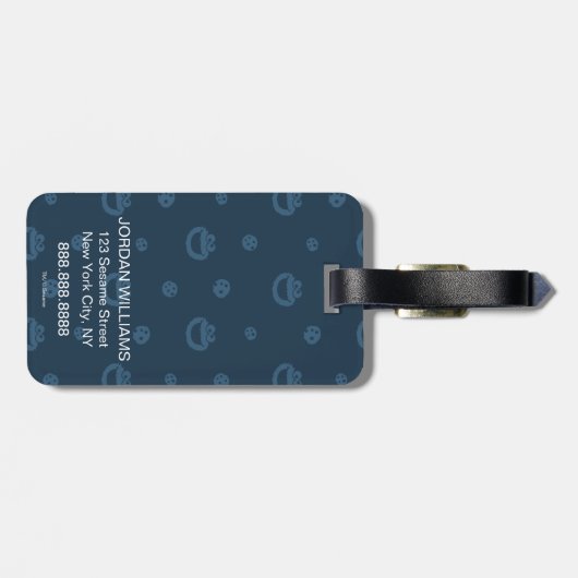 クッキーの怪獣とクッキーの青い海軍パターン ラゲッジタグ (裏面横)