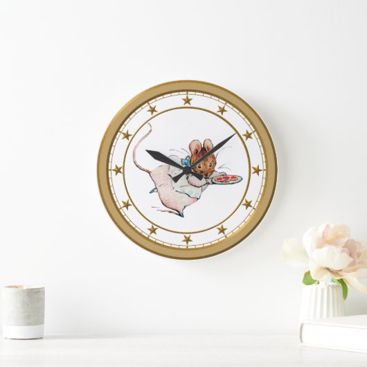 クッキーの柱時計を盗んでいるマウス ラージ壁時計 (ホーム)