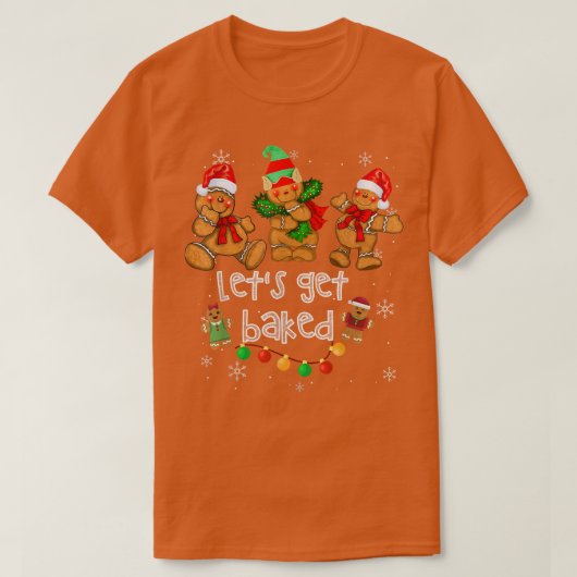 クッキーの焼いたベーキングチームGingerbread Chri Tシャツ (デザイン正面)