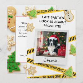 クッキーの犯罪現場 楽しい犬のクリスマスカード サンキューカード