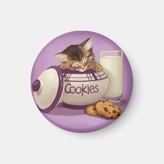 クッキーの瓶の子猫 マグネット