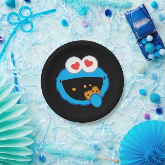 クッキーの笑顔顔とハートの目 ペーパープレート (パーティー)