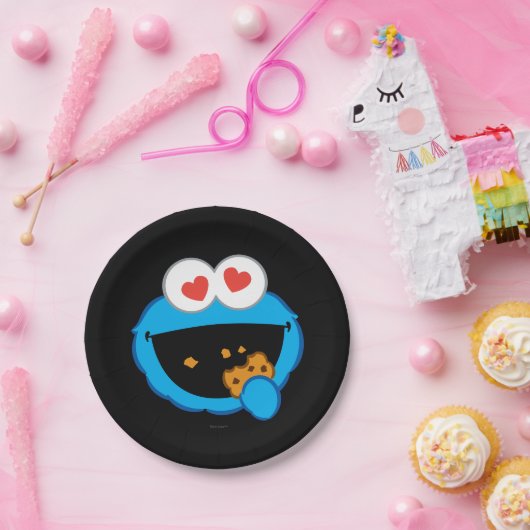 クッキーの笑顔顔とハートの目 ペーパープレート (パーティー)
