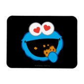 クッキーの笑顔顔とハートの目 マグネット (横)