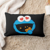 クッキーの笑顔顔とハートの目 ランバークッション (ブランケット)
