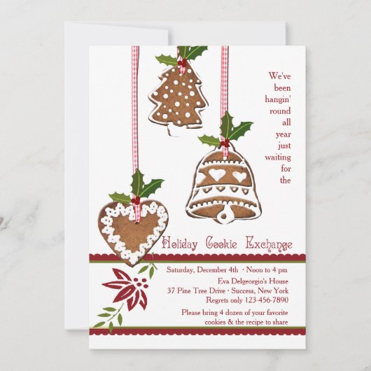 クッキーの装飾の交換のパーティー 招待状 (正面)