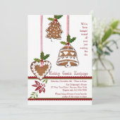 クッキーの装飾の交換のパーティー 招待状 (スタンド正面)