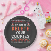 クッキーの醜いクリスマスセーターを削除する ペーパープレート (パーティー)