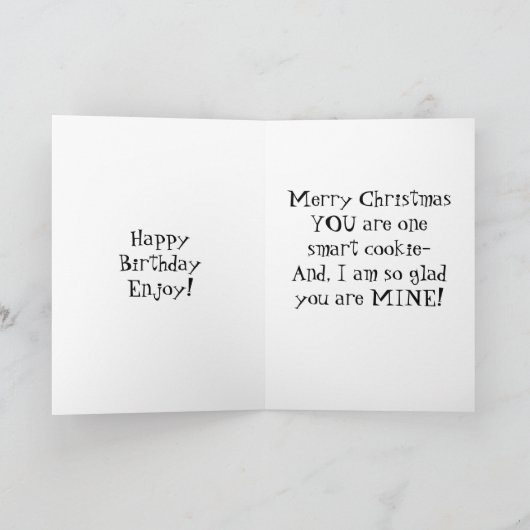 クッキーの頭が切れるお姉ちゃんクリスマス シーズンカード (内部)