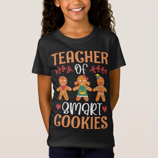 クッキーの頭が切れる先生-おもしろい先生・クリスマス Tシャツ (正面)