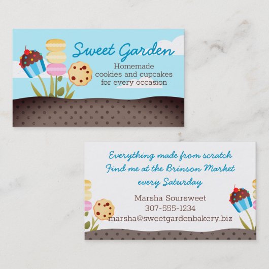 クッキーの食器棚ベーカリーベーキング名刺 名刺 (正面/裏面)
