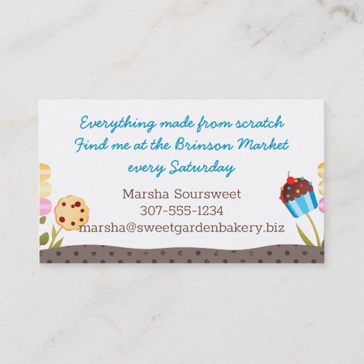 クッキーの食器棚ベーカリーベーキング名刺 名刺 (裏面)