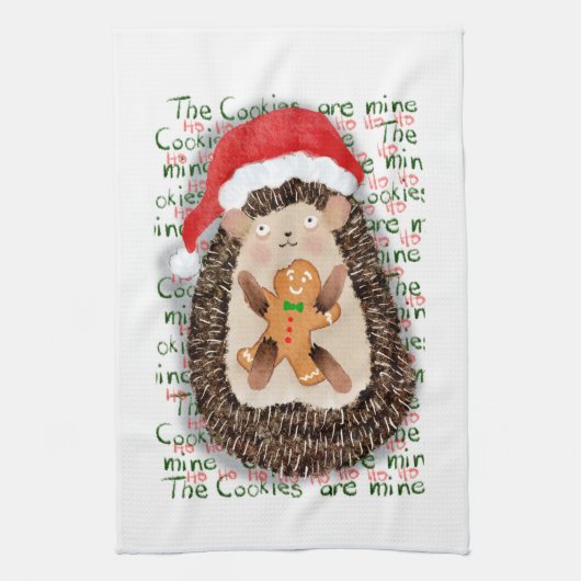 クッキーは私のクリスマスハリネズミだ キッチンタオル (縦)